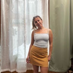 Urban Outfitters Mustard Plaid Mini Skirt